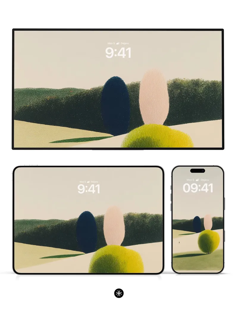 Surreal Hills Geometric Dream Wallpaper