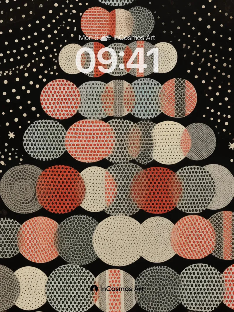 Cosmic Geometry Wallpaper with Polka-Dot Stars wallpaper for iPhone, iPad & Mac