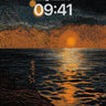 Golden Pulse Wallpaper with Dotted Horizon wallpaper for iPhone, iPad & Mac