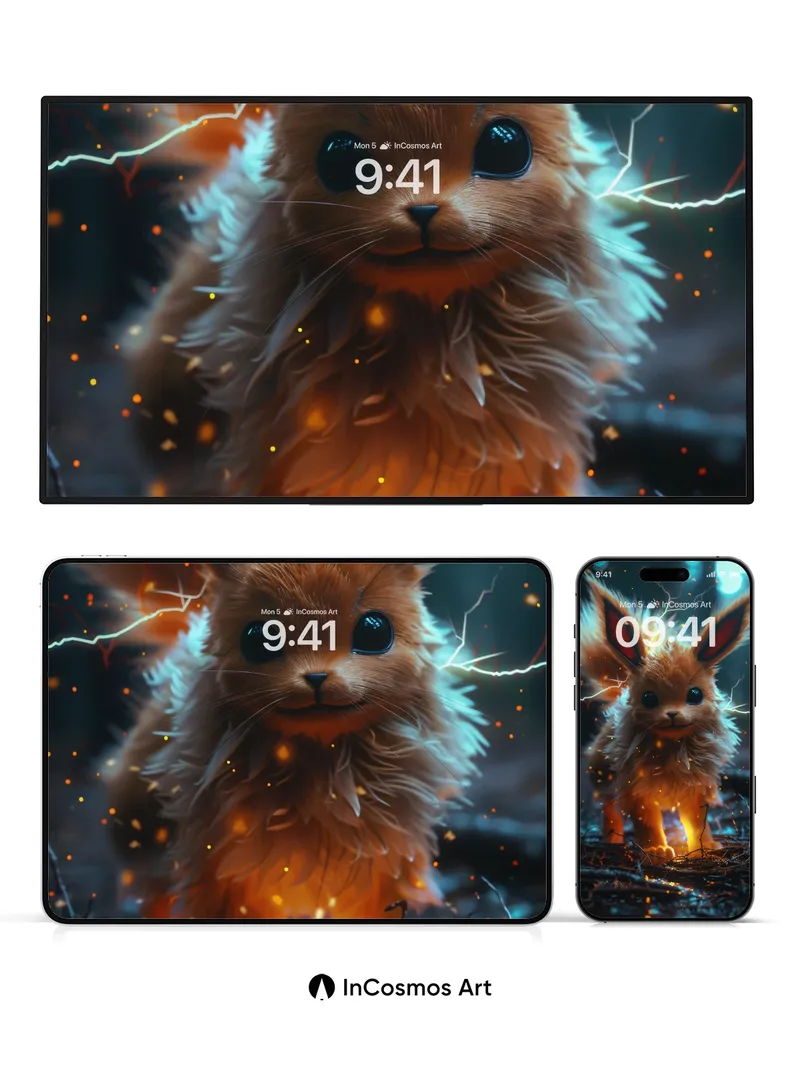 Electric Hush Wallpaper with Furred Lightning