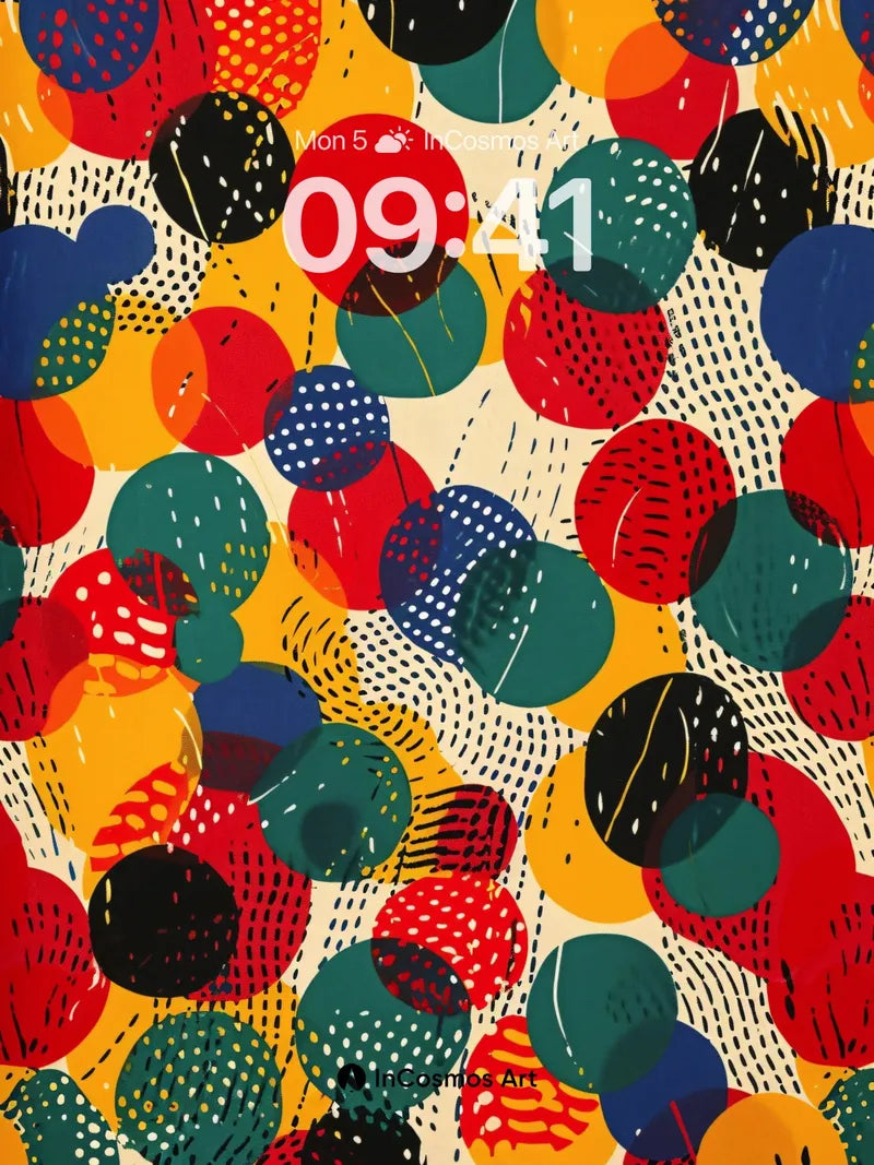 Playful Dot Symphony Wallpaper with Textured Layers wallpaper for iPhone, iPad & Mac