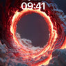 Fiery Halo Wallpaper with Cloud Vortex wallpaper for iPhone, iPad & Mac