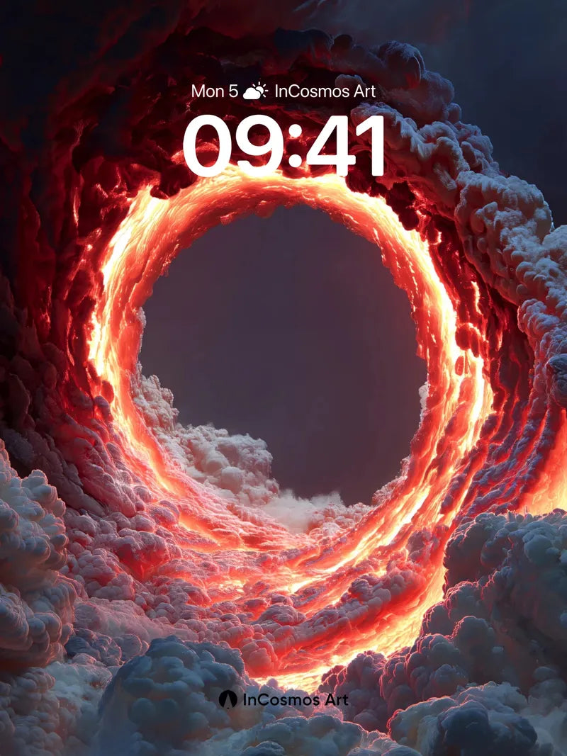 Fiery Halo Wallpaper with Cloud Vortex