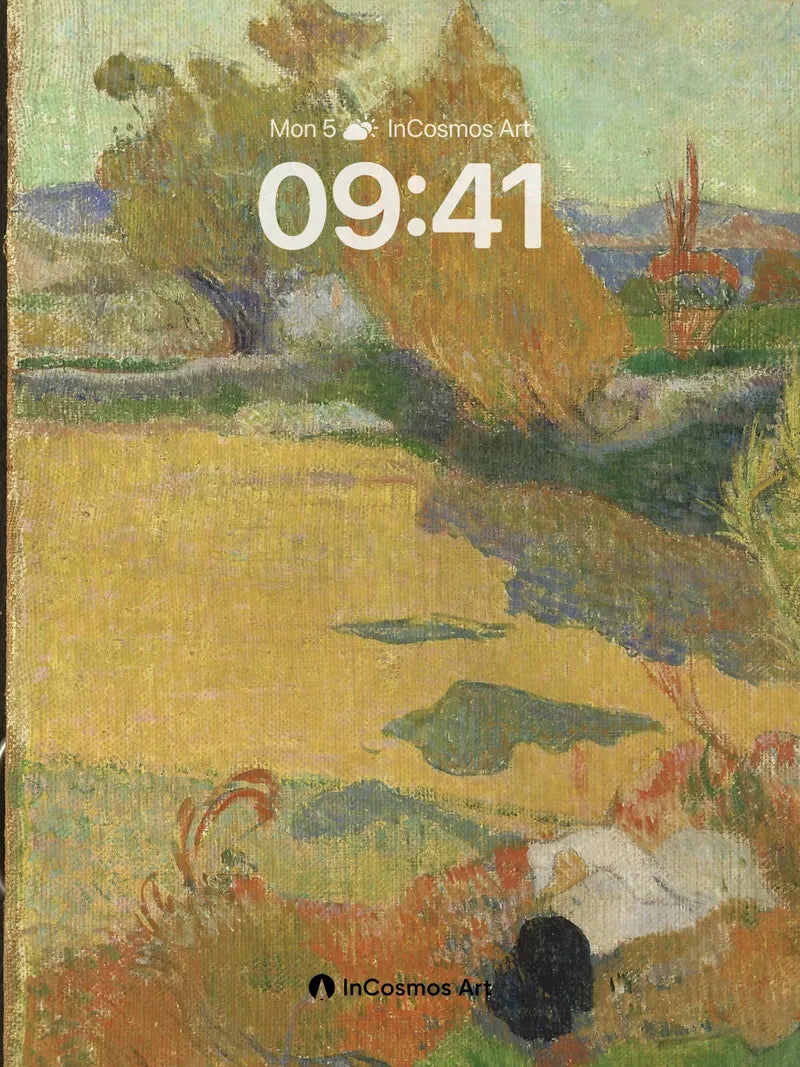 Golden Hour Landscape Wallpaper with Impressionist Brushwork