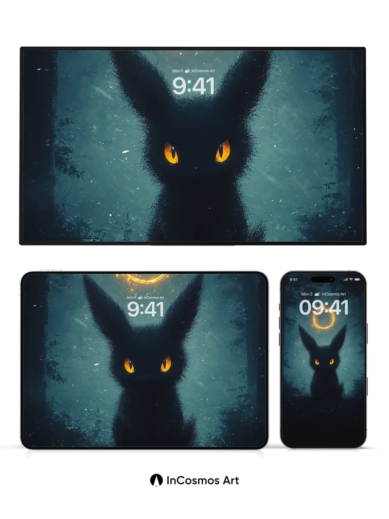 Nocturnal Whisper Wallpaper with Celestial Ring