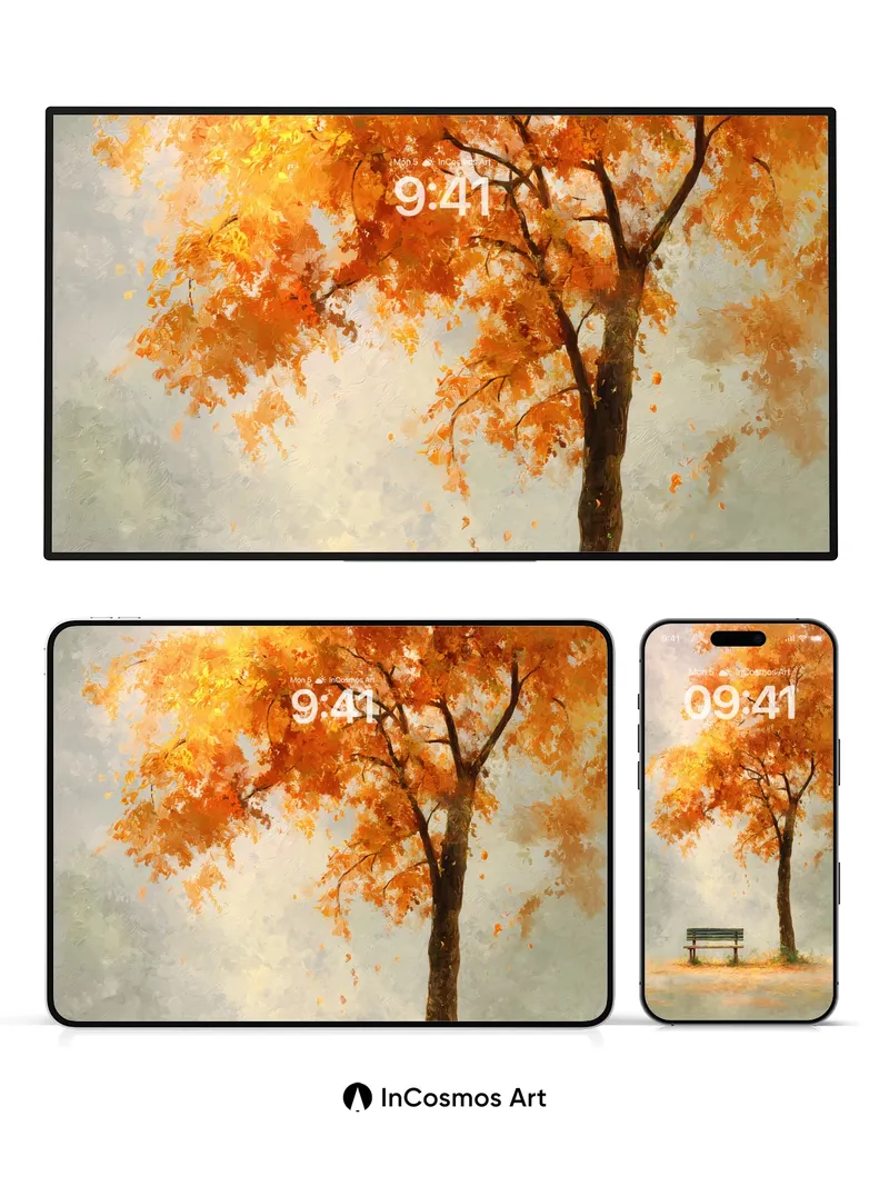 Autumn Hush Wallpaper with Golden Canopy