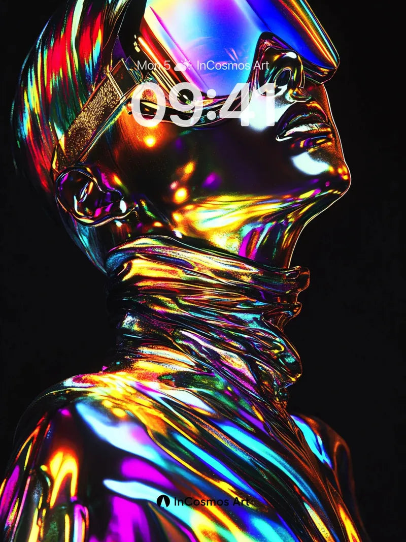 Chromatic Reflection Wallpaper with Liquid Light