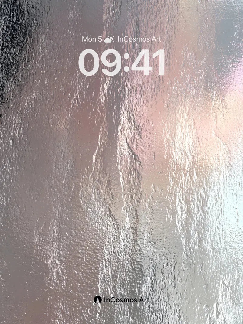 Liquid Chrome Wallpaper with Iridescent Veins