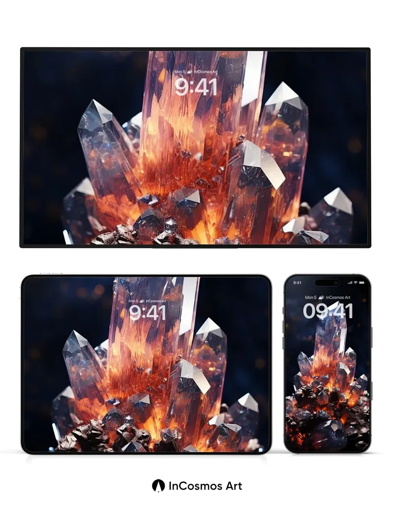 Ignited Quartz Wallpaper with Lava Core