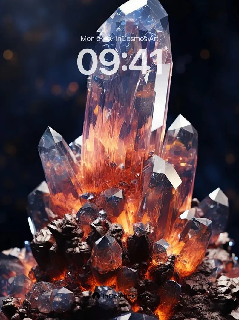 Ignited Quartz Wallpaper with Lava Core
