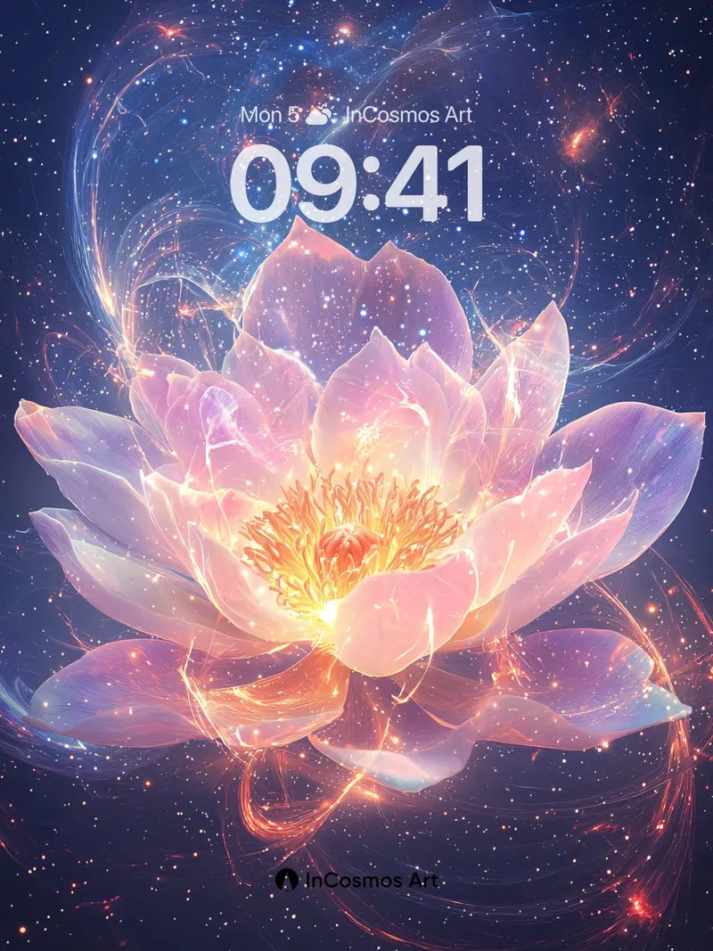 Celestial Lotus Wallpaper with Cosmic Veins wallpaper for iPhone, iPad & Mac