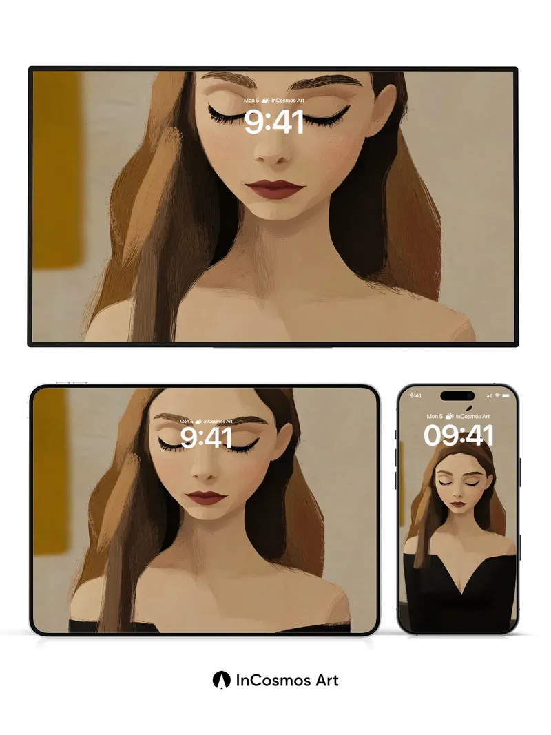 Serene Stillness Wallpaper with Closed Eyes