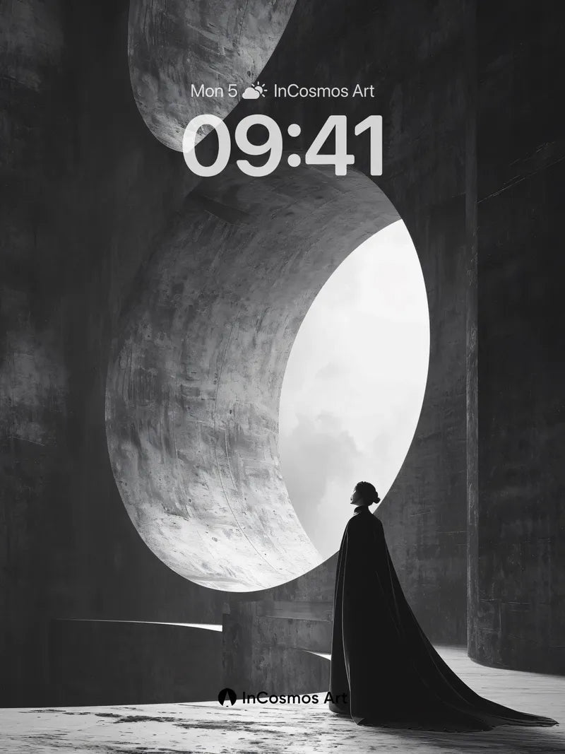 Silent Moonlight Wallpaper with Floating Rings