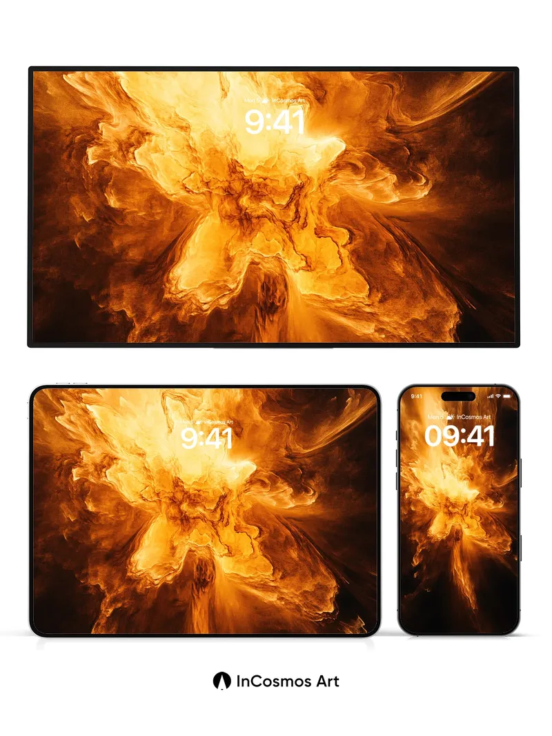 Inferno Bloom Wallpaper with Fiery Veins