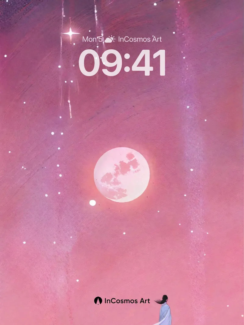 Lunar Whisper Wallpaper with Celestial Drift