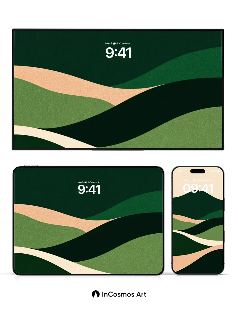 Serene Ridge Wallpaper with Earth-Toned Waves