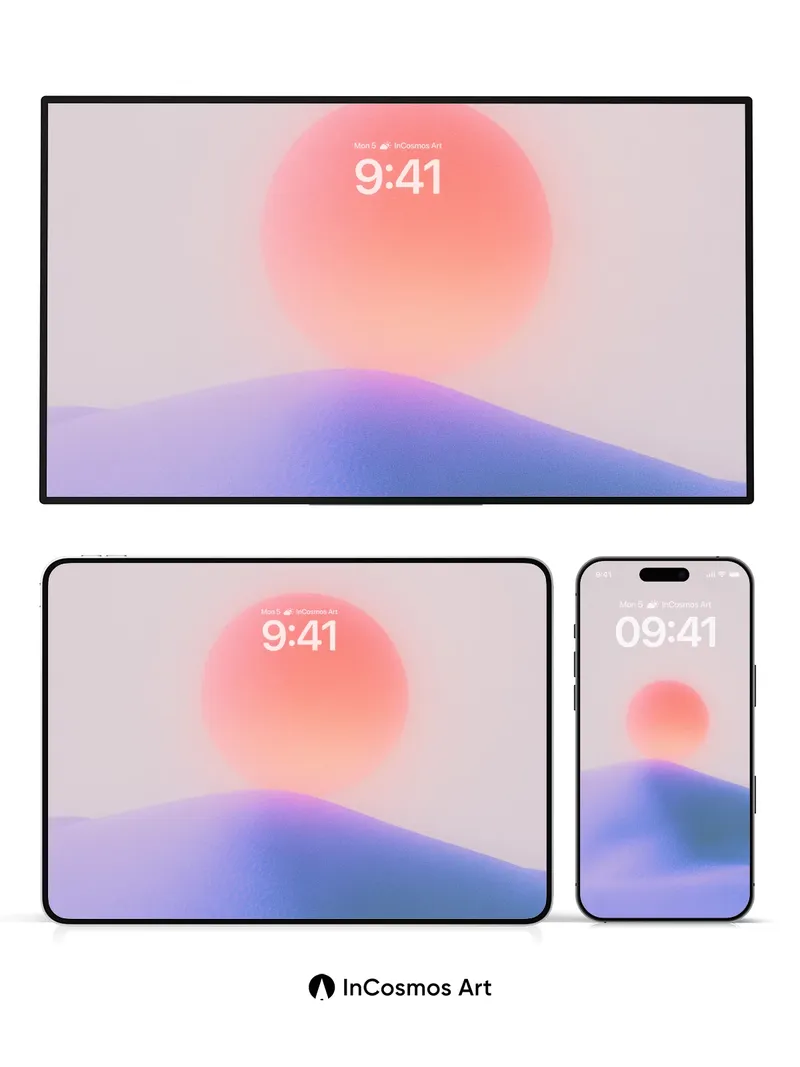 Serenity Haze Wallpaper with Floating Sun