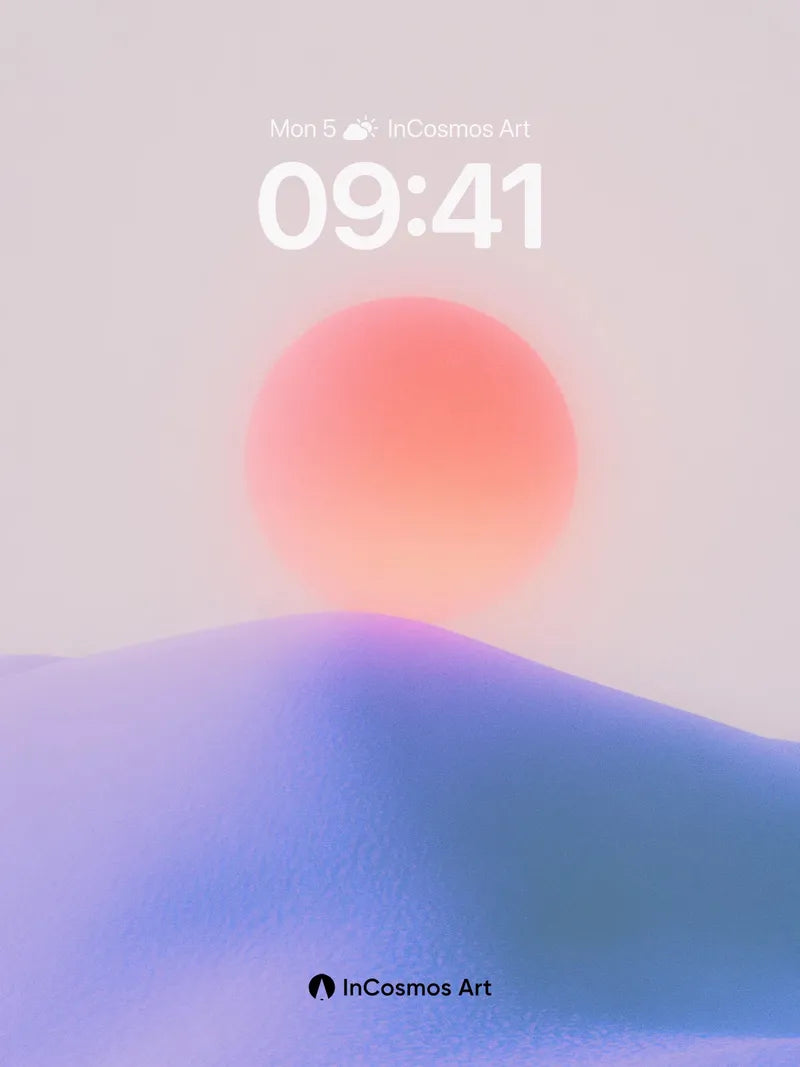 Serenity Haze Wallpaper with Floating Sun