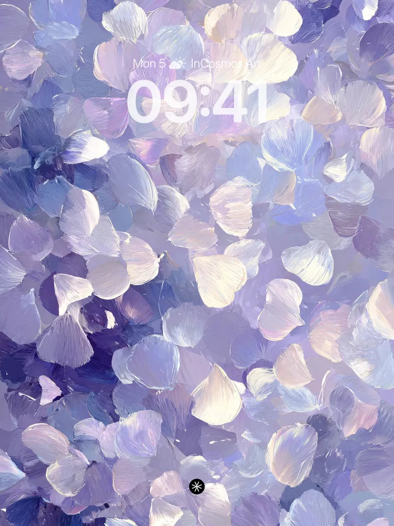 Soft Petal Drift Wallpaper in Lavender Haze wallpaper for iPhone, iPad & Mac