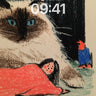 Whispering Siamese Wallpaper with Sleeping Girl wallpaper for iPhone, iPad & Mac