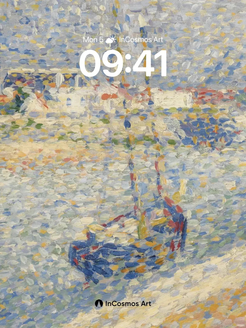 Dappled Light Wallpaper with Floating Sailboat