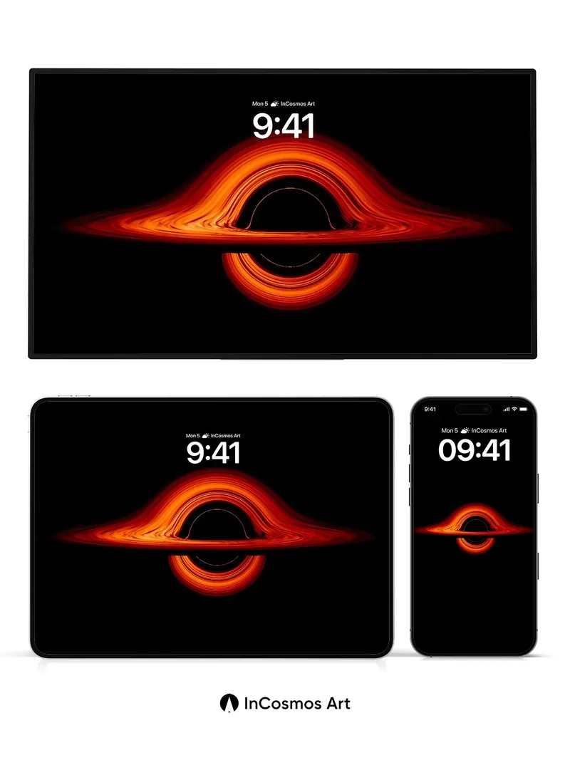 Cosmic Abyss Wallpaper with Fiery Halo