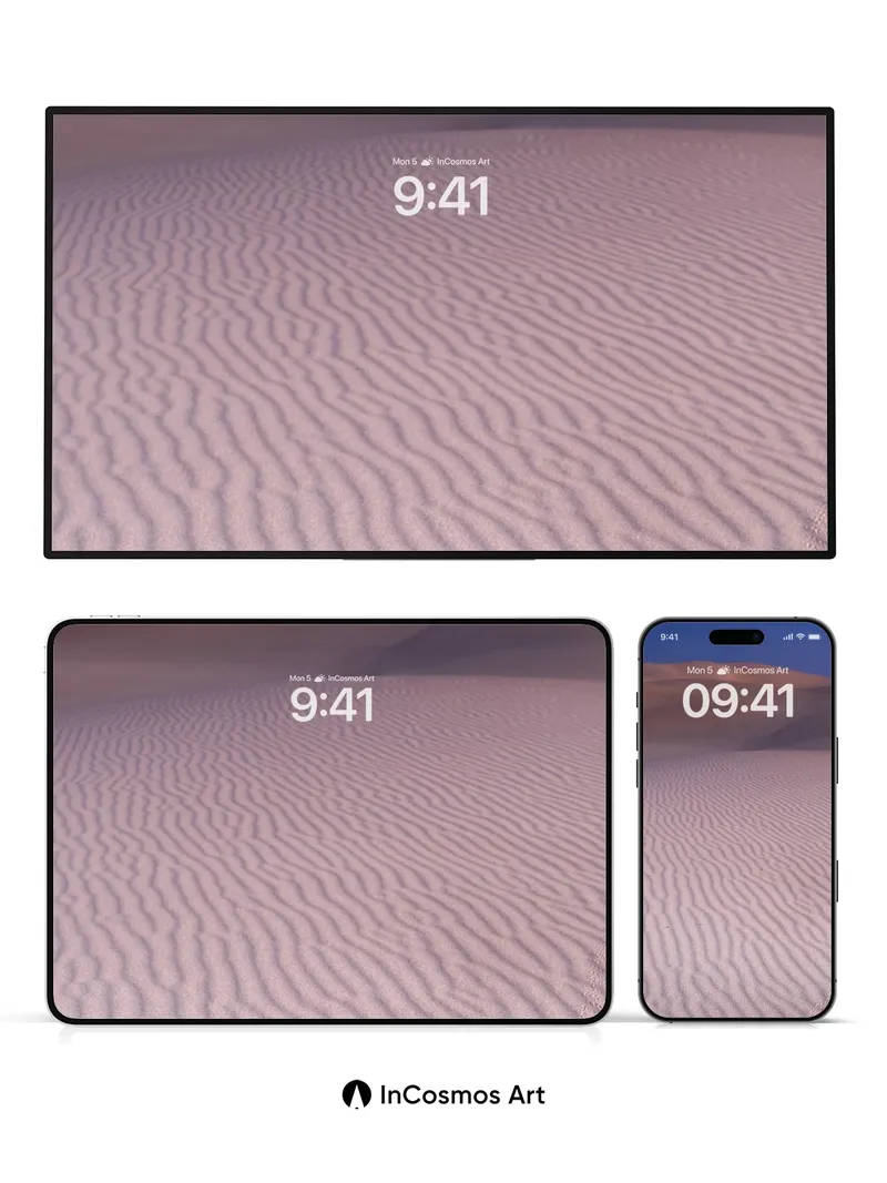 Serenity Sand Ripple Wallpaper with Dusk Hues