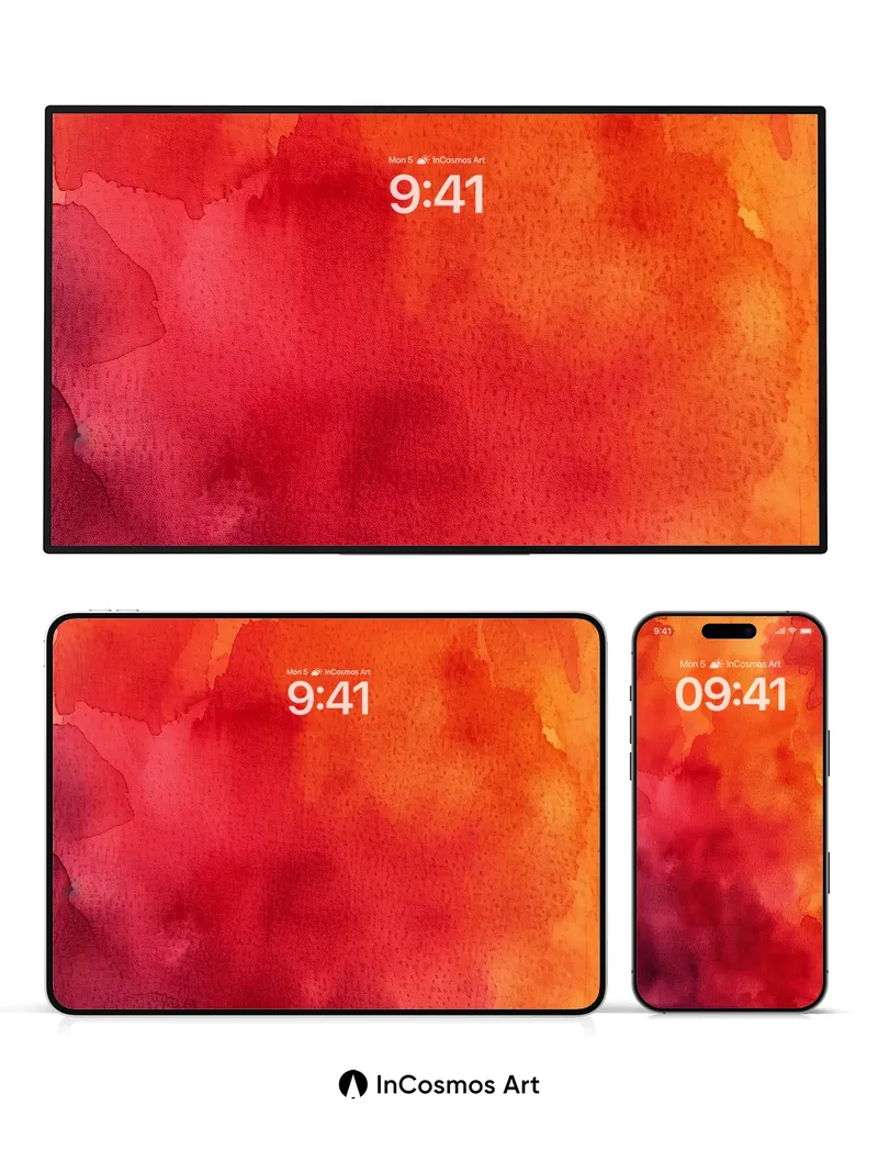 Fiery Pulse Wallpaper with Liquid Light