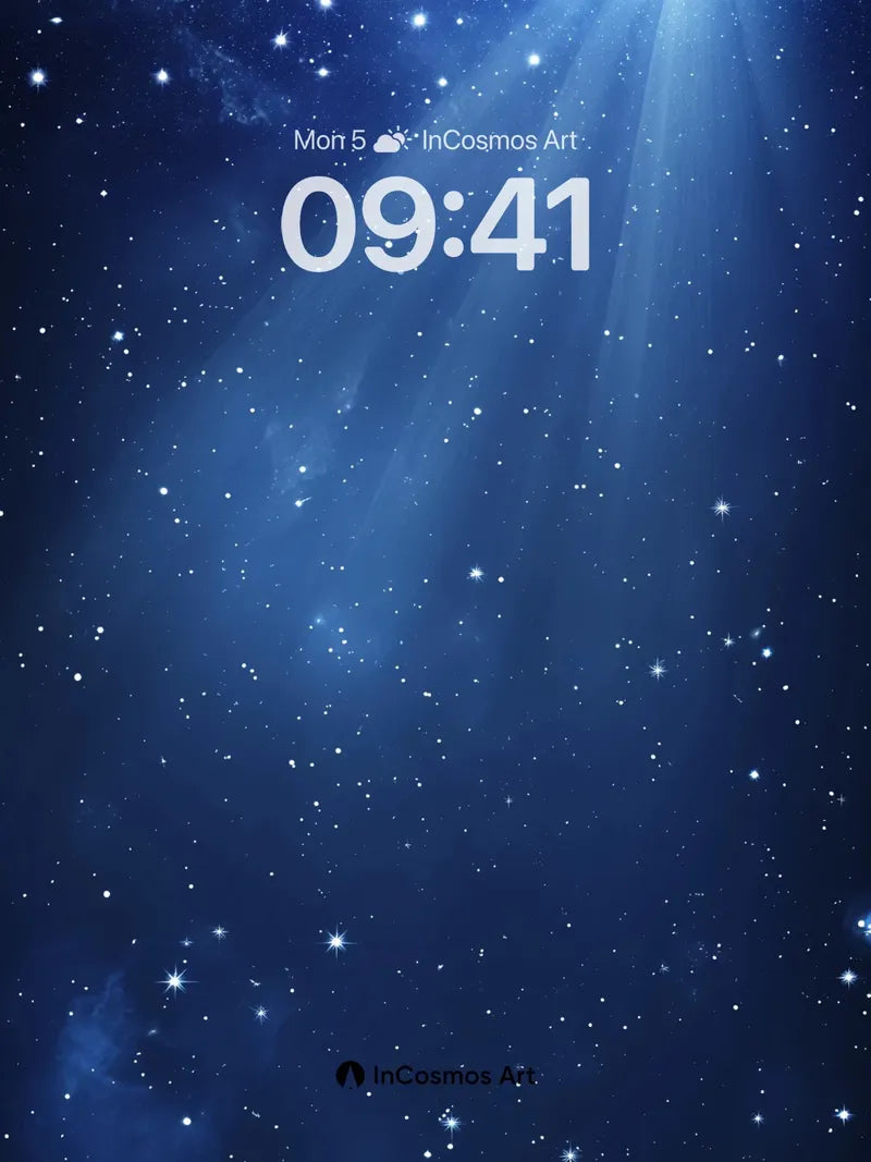 Celestial Beam Wallpaper with Starlit Veil