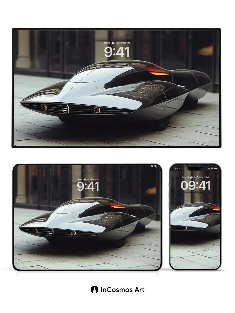 Futurist Sleekness Wallpaper with Liquid Chrome Finish