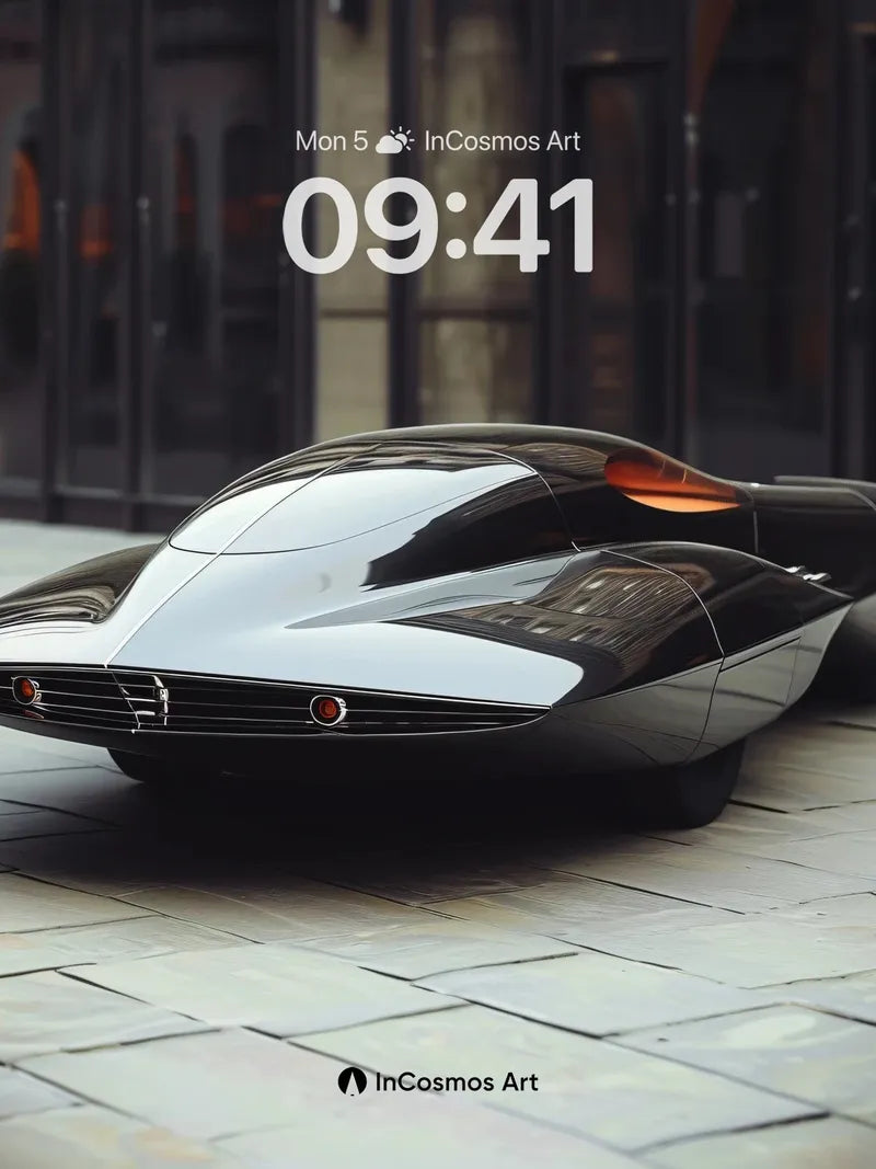 Futurist Sleekness Wallpaper with Liquid Chrome Finish