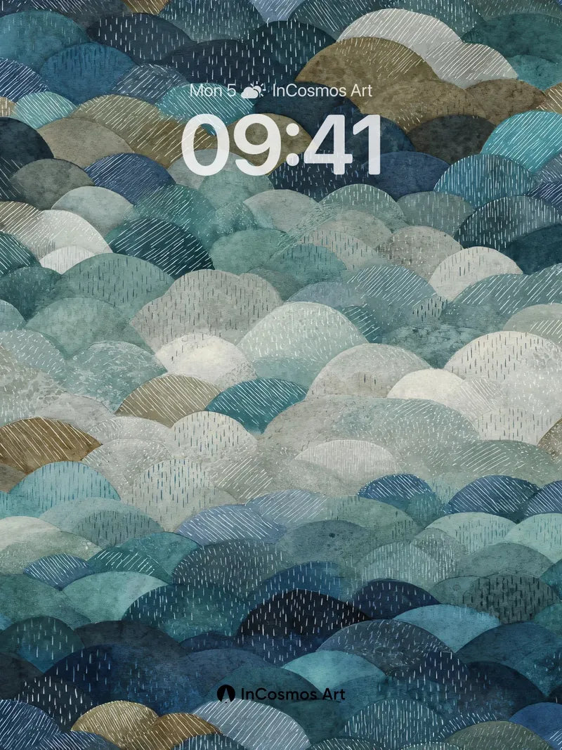 Serene Wave Wallpaper with Textured Scales wallpaper for iPhone, iPad & Mac