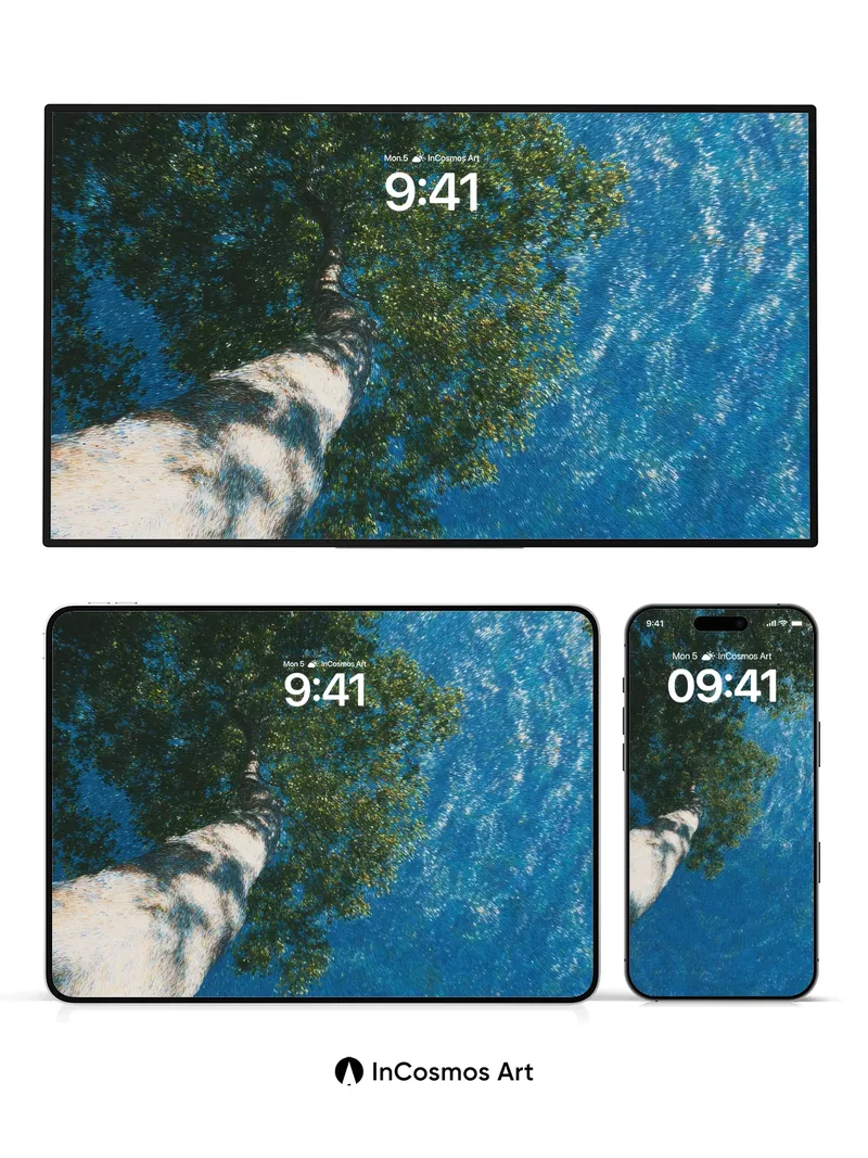 Skyward Canopy Wallpaper with Sunlit Veins