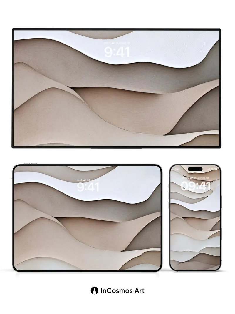 Sculpted Sandstone Wallpaper with Gentle Waves