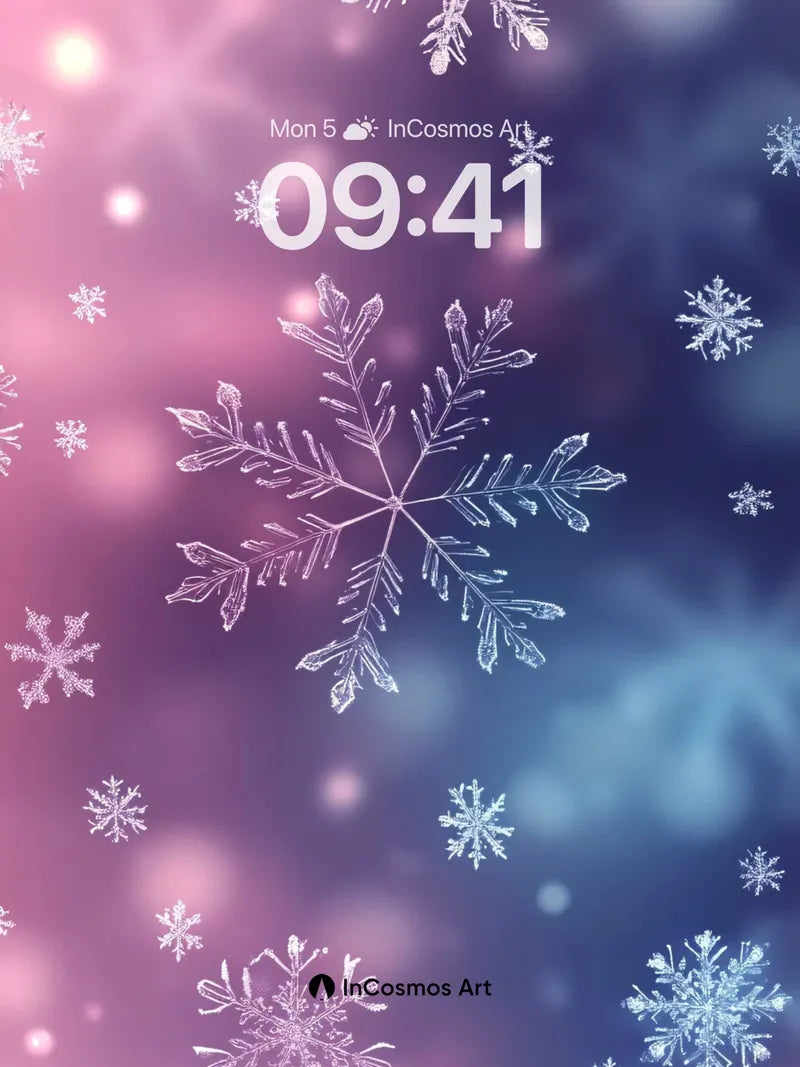 Frost Whisper Wallpaper with Ethereal Snowflakes