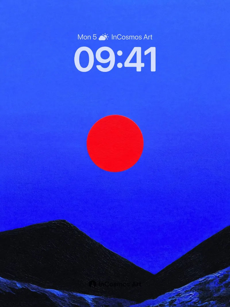 Crimson Horizon Wallpaper with Midnight Peaks