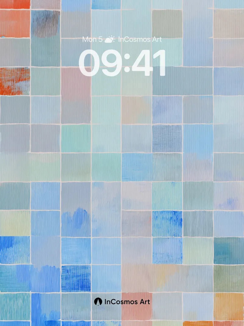 Soft Grid Harmony Wallpaper in Pastel Hues wallpaper for iPhone, iPad & Mac