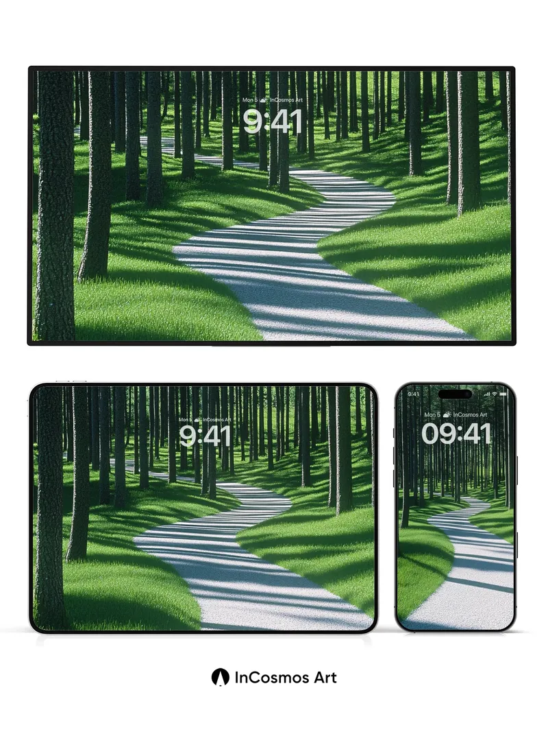 Serenity Path Wallpaper with Dappled Light