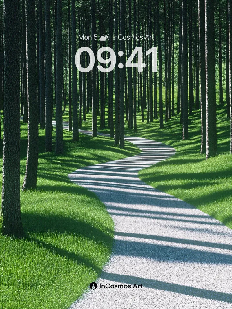 Serenity Path Wallpaper with Dappled Light