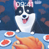 Playful Feast Wallpaper with Whimsical Canine Host wallpaper for iPhone, iPad & Mac