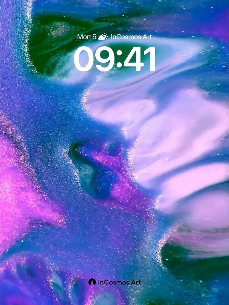 Luminous Tide Wallpaper with Cosmic Swirls