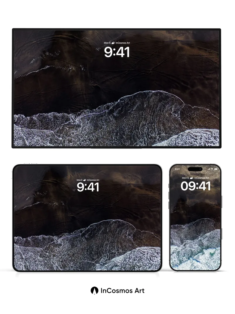 Whispering Tides Wallpaper with Midnight Shore