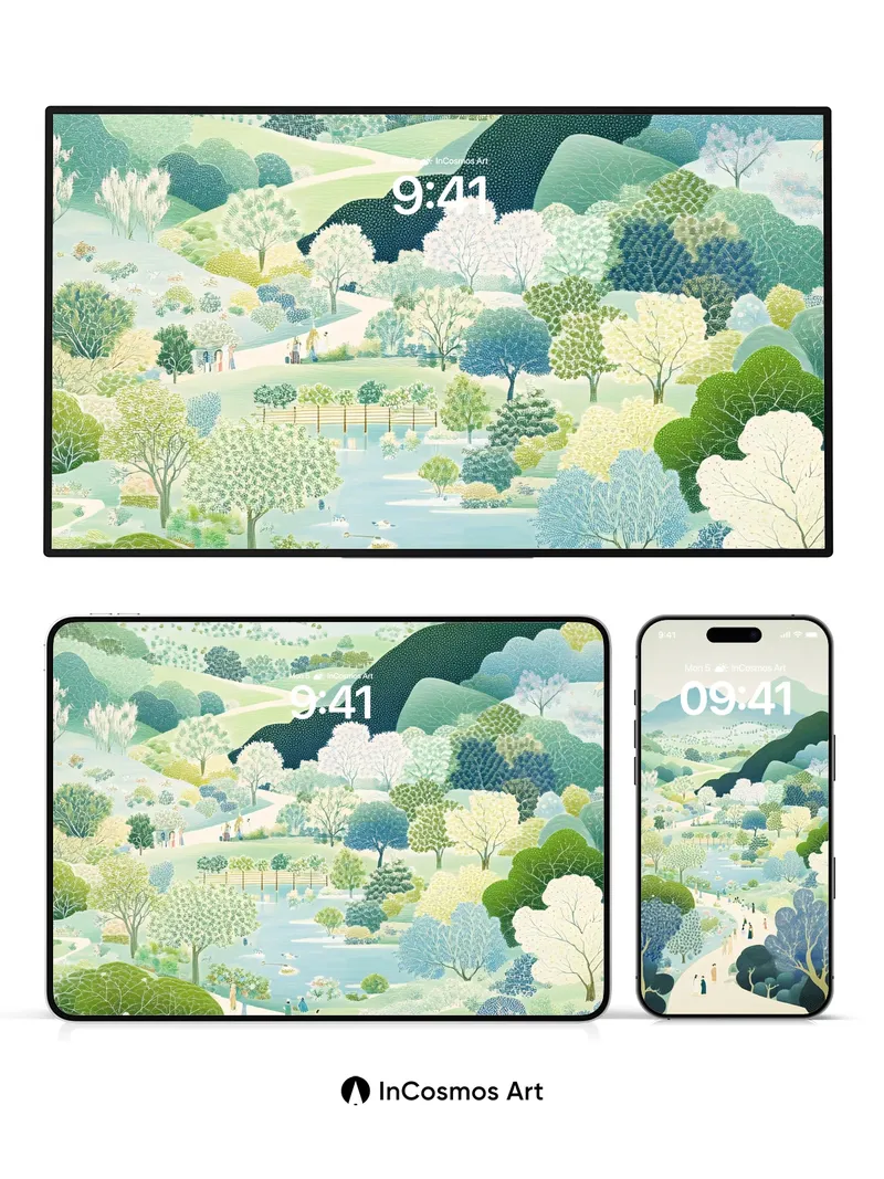 Serene Forest Path Wallpaper with Whispering Trees