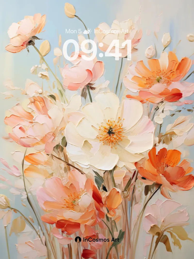 Soft Hush Floral Wallpaper with Ethereal Light wallpaper for iPhone, iPad & Mac