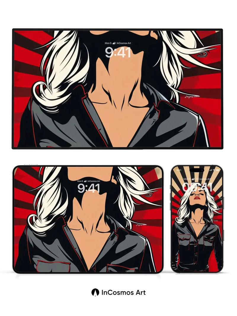 Bold Radiance Wallpaper with Pop Art Edge