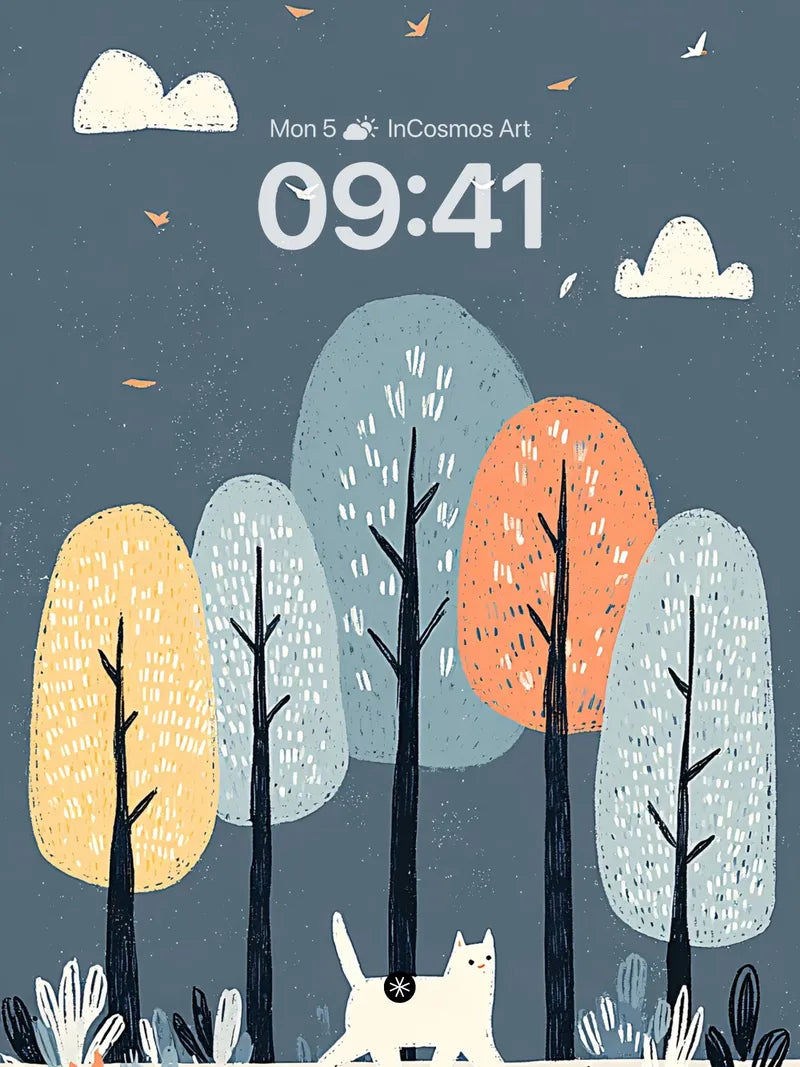 Whispering Forest Minimalist Wallpaper wallpaper for iPhone, iPad & Mac