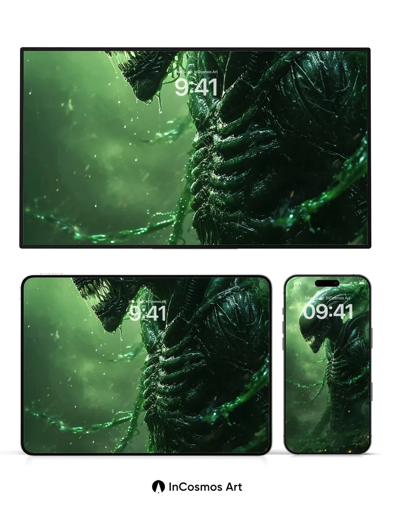 Venomous Mirage Wallpaper with Bioluminescent Veins