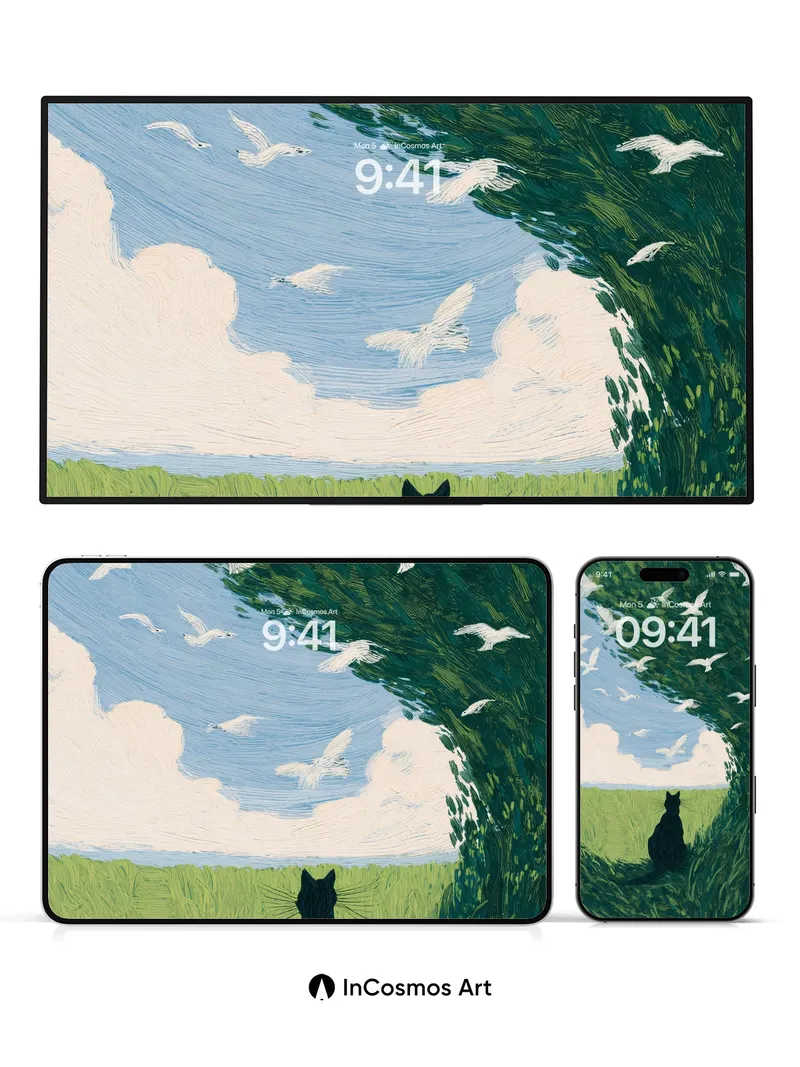 Whispering Canopy Wallpaper with Skyward Flight