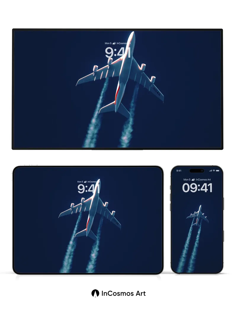 Night Glide Wallpaper with Twin Trails