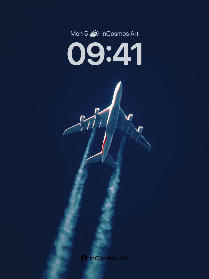 Night Glide Wallpaper with Twin Trails